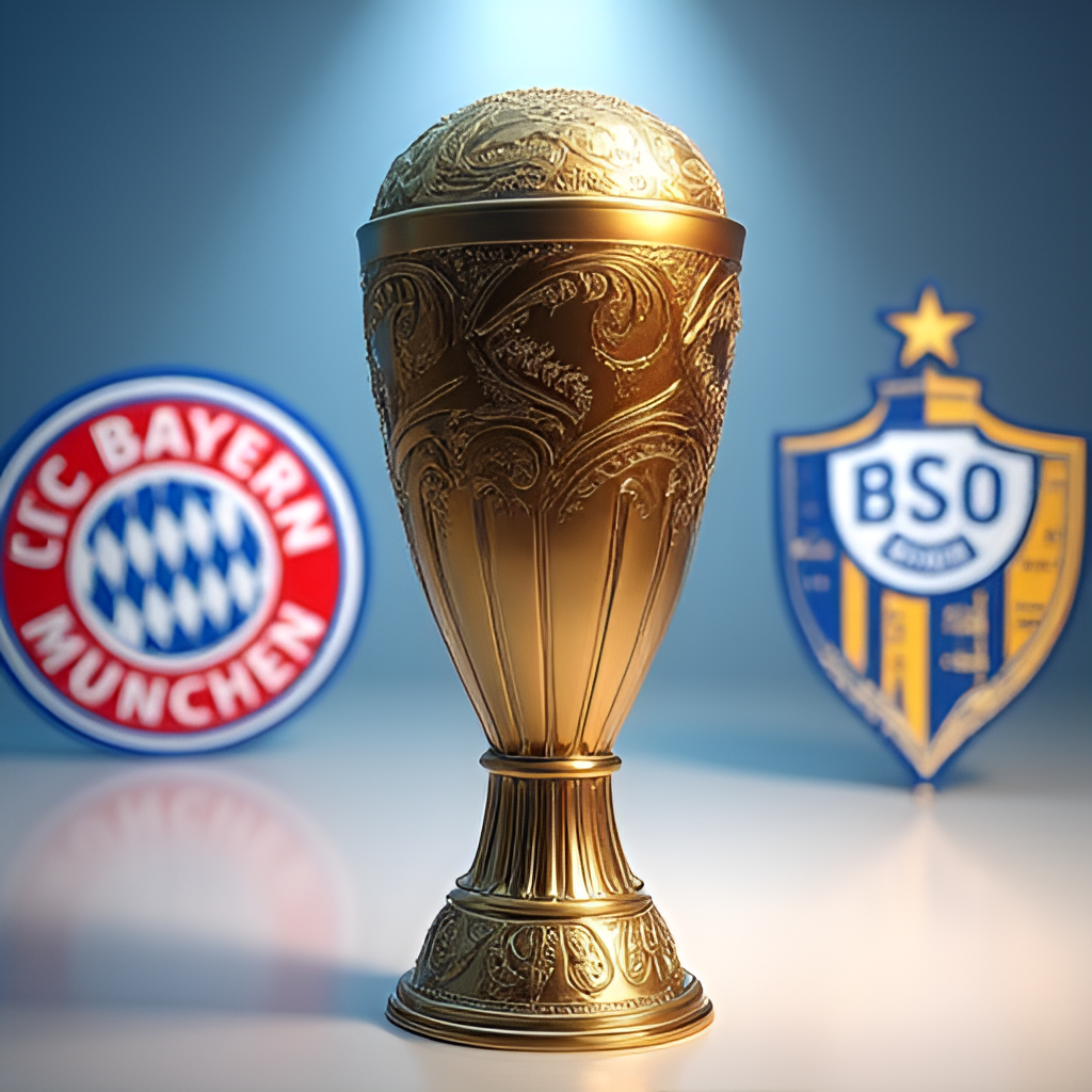 A photo illustration depicting the new FIFA Club World Cup trophy with logos of Bayern Munich and Boca Juniors faintly visible in the background, symbolizing their participation in the expanded tournament.